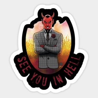 See You In Hell Devil Design Sticker